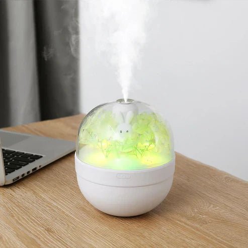 Creative Sweetheart Rabbit DIY Humidifier USB Mini Home Air Purifier Air Mini Cool Mist Preserved Flower Humidifier Preserved Flowers - My Store