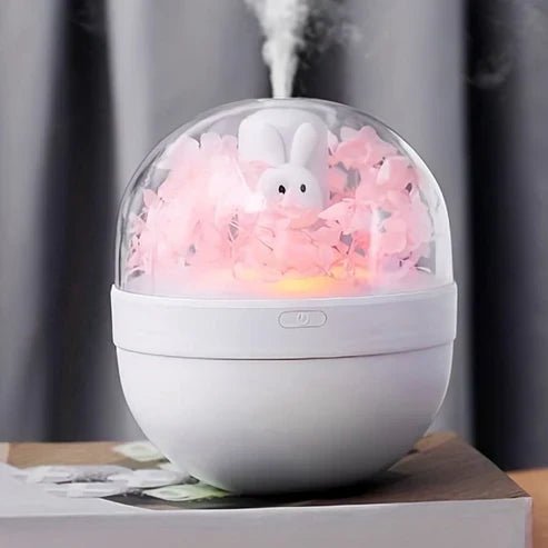 Creative Sweetheart Rabbit DIY Humidifier USB Mini Home Air Purifier Air Mini Cool Mist Preserved Flower Humidifier Preserved Flowers - My Store
