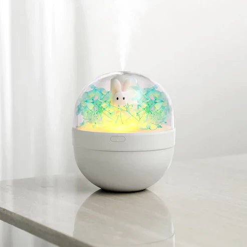 Creative Sweetheart Rabbit DIY Humidifier USB Mini Home Air Purifier Air Mini Cool Mist Preserved Flower Humidifier Preserved Flowers - My Store