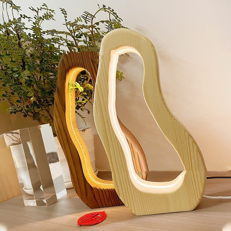 Hollow Design LED Simple Style Desktop Wooden Table Lamp - My Store