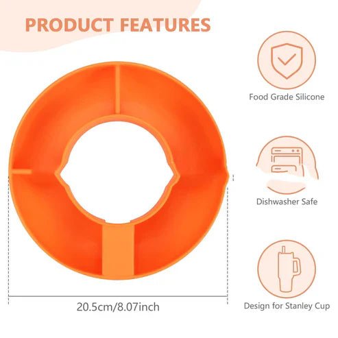 Silicone Snack For Cup 40 Oz Reusable Snack Container 4 Compartment Snack Platters Cup Snack Bowl Cup Holder Food Tray - My Store