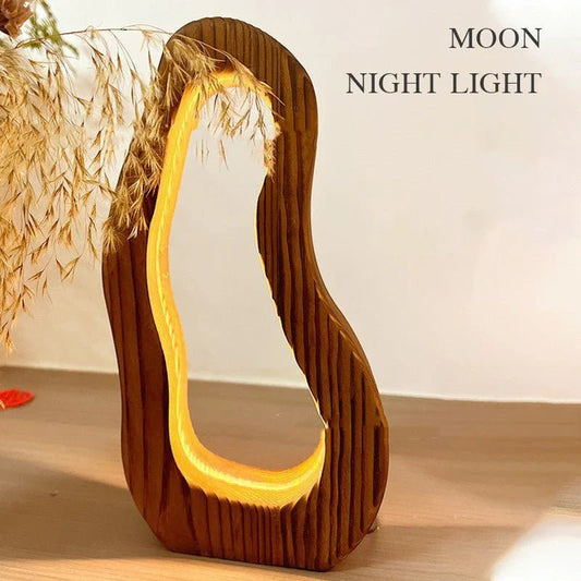 Hollow Design LED Simple Style Desktop Wooden Table Lamp - My Store