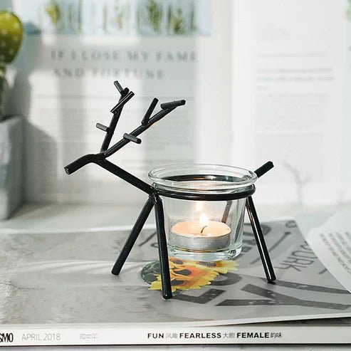 Wrought Iron Fawn Candle Holder - My Store